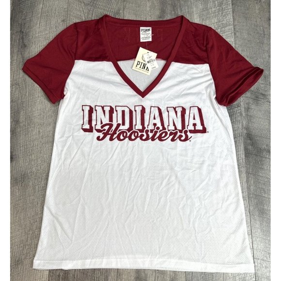 Victorias Secret Indiana Hoosiers Shirt Womens Large NCAA Football Jersey NEW - Picture 1 of 5